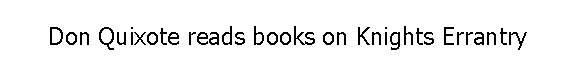 Don Quixote reads books on Knights Errantry 