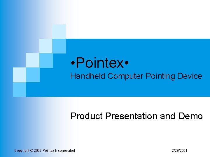 Pointex Handheld Computer Pointing Device Product Presentation and