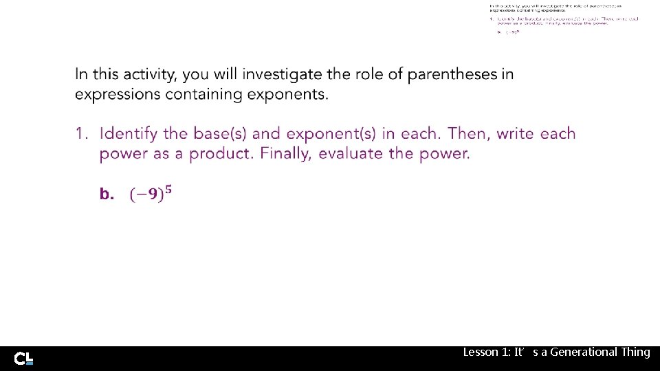  Lesson 1: It’s a Generational Thing 