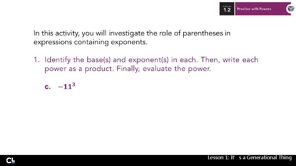  Lesson 1: It’s a Generational Thing 