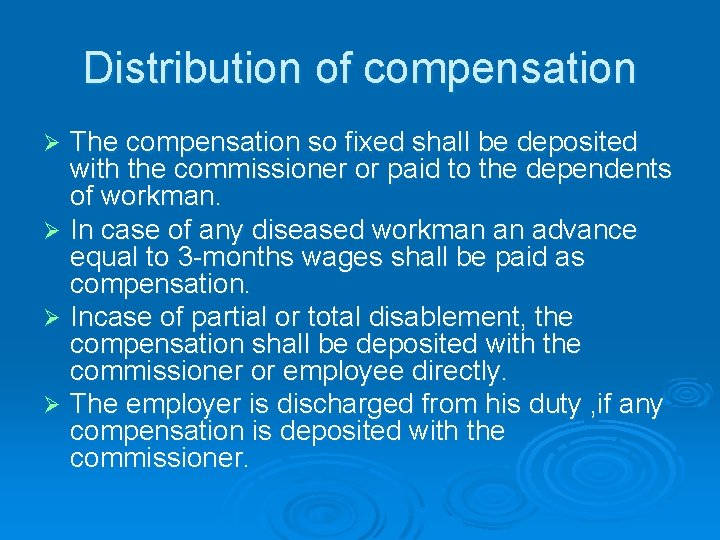 Distribution of compensation The compensation so fixed shall be deposited with the commissioner or