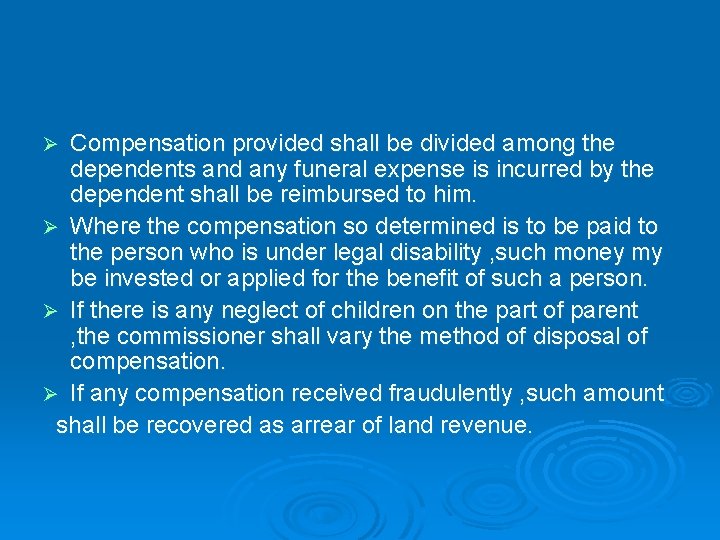 Compensation provided shall be divided among the dependents and any funeral expense is incurred