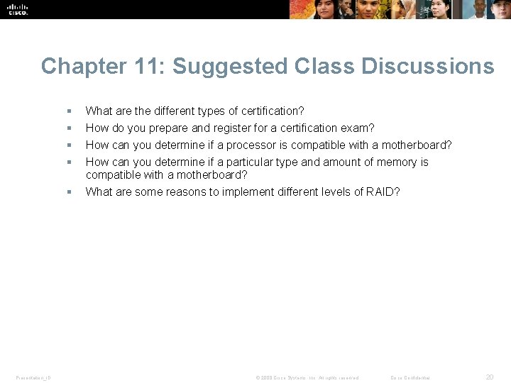Chapter 11: Suggested Class Discussions Presentation_ID § § What are the different types of