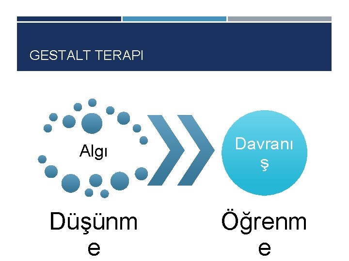 GESTALT TERAPI Algı Davranı ş Düşünm e Öğrenm e 