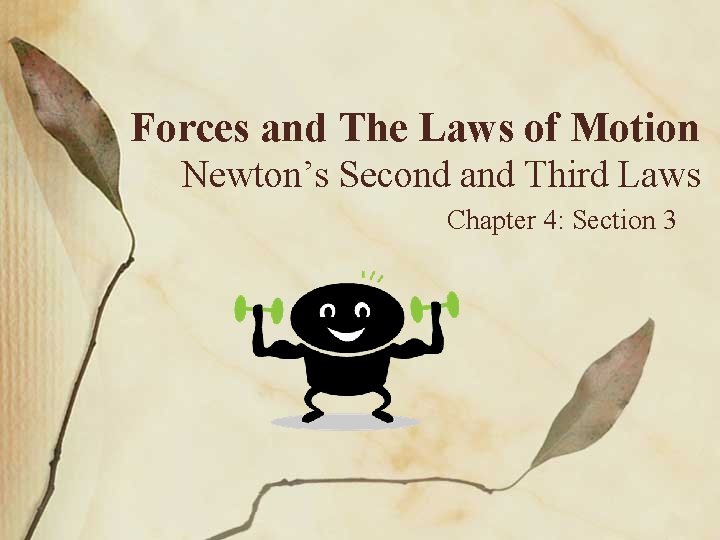 Forces and The Laws of Motion Newton’s Second and Third Laws Chapter 4: Section