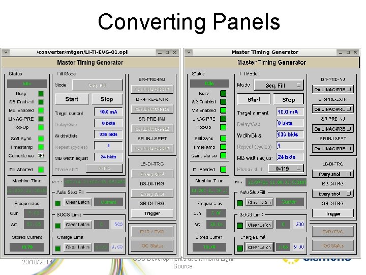 Converting Panels 23/10/2014 CSS Developments at Diamond Light Source 
