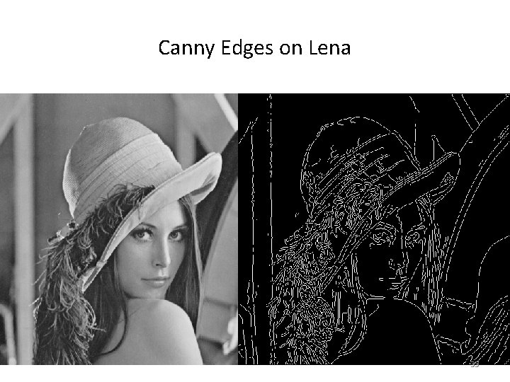 Canny Edges on Lena 33 