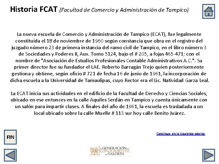 Historia FCAT (Facultad de Comercio y Administración de Tampico) La nueva escuela de Comercio