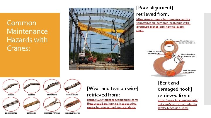 [Poor alignment] retrieved from: Common Maintenance Hazards with Cranes: https: //www. mazzellacompanies. com/re sources/blog/5