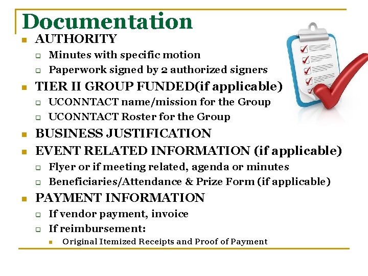 Documentation n AUTHORITY q q n TIER II GROUP FUNDED(if applicable) q q n