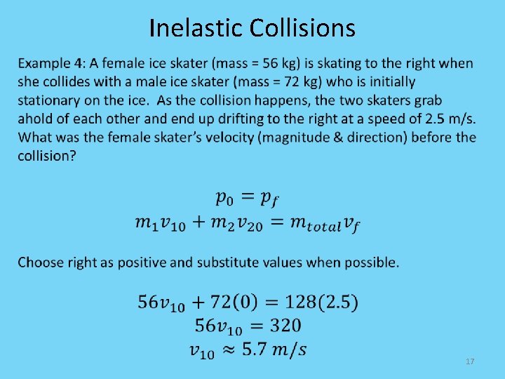 Inelastic Collisions 17 