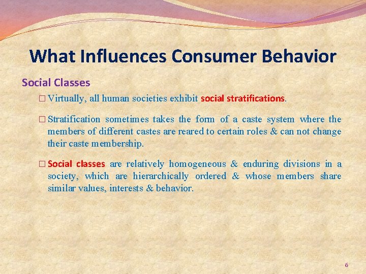 What Influences Consumer Behavior Social Classes � Virtually, all human societies exhibit social stratifications.