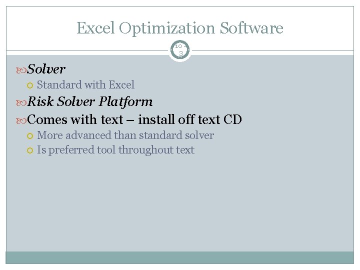 Excel Optimization Software 10 3 Solver Standard with Excel Risk Solver Platform Comes with