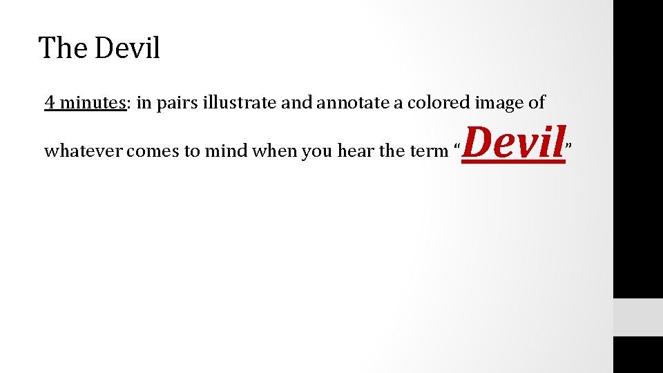 The Devil 4 minutes: in pairs illustrate and annotate a colored image of whatever The Devil 4 minutes: in pairs illustrate and annotate a colored image of whatever