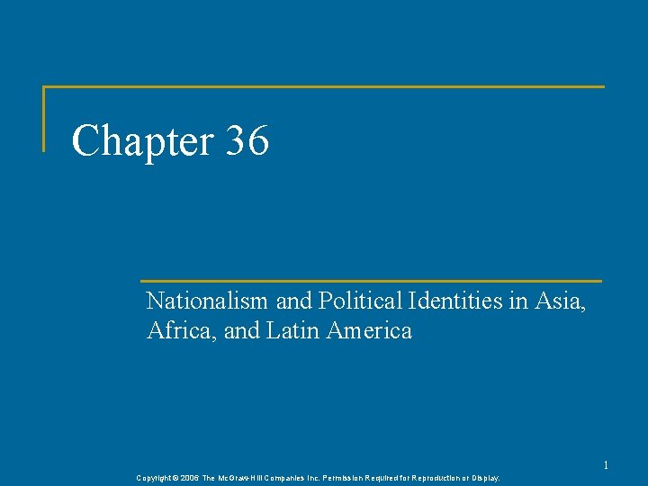 Chapter 36 Nationalism and Political Identities in Asia, Africa, and Latin America 1 Copyright