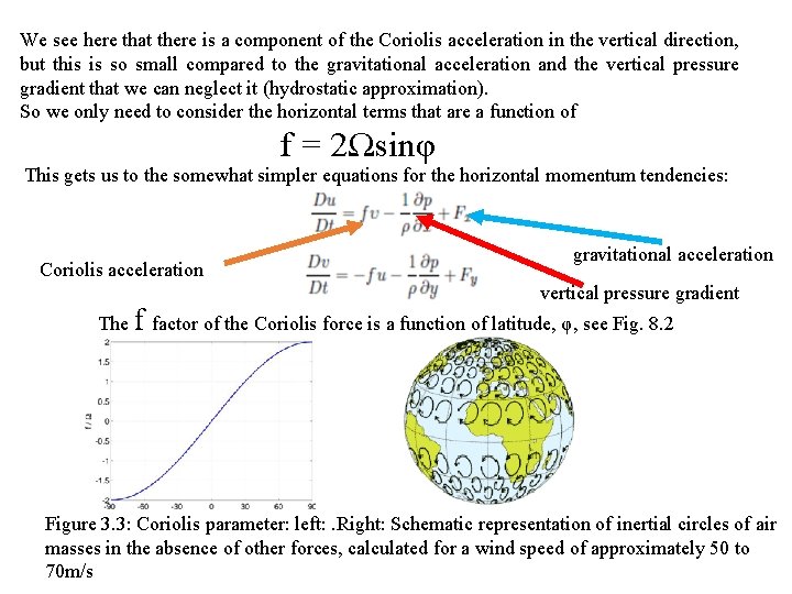 We see here that there is a component of the Coriolis acceleration in the