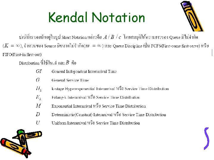 Kendal Notation Kendal Notation