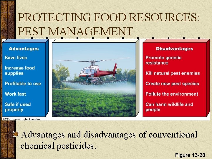 PROTECTING FOOD RESOURCES: PEST MANAGEMENT Advantages and disadvantages of conventional chemical pesticides. Figure 13