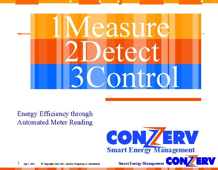 1 Measure 2 Detect 3 Control Energy Efficiency through Automated Meter Reading Smart Energy 1 Measure 2 Detect 3 Control Energy Efficiency through Automated Meter Reading Smart Energy