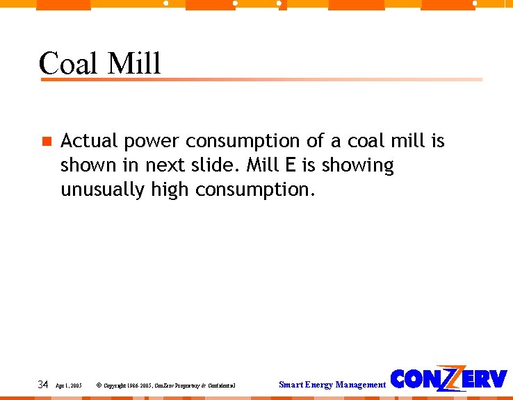 Coal Mill 34 Actual power consumption of a coal mill is shown in next Coal Mill 34 Actual power consumption of a coal mill is shown in next