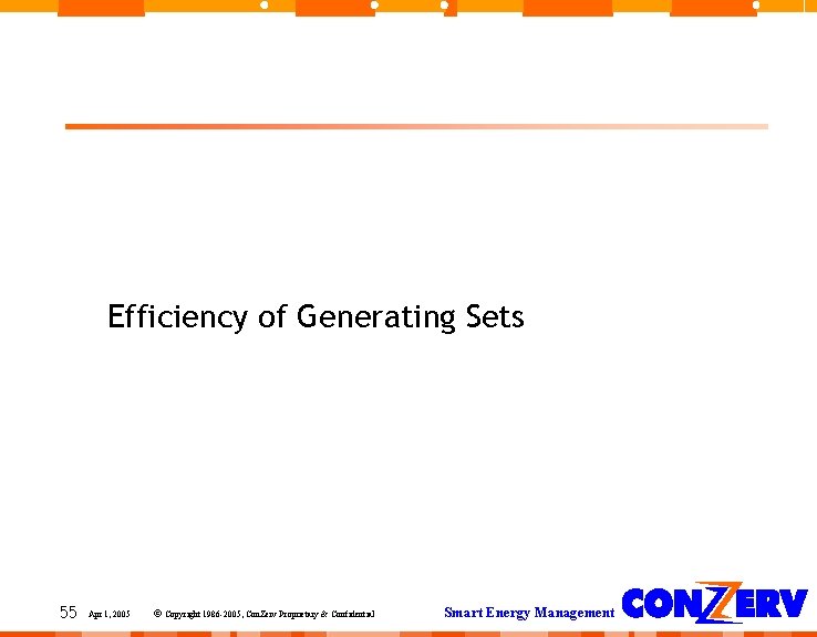Efficiency of Generating Sets 55 Apr 1, 2005 © Copyright 1986 -2005, Con. Zerv Efficiency of Generating Sets 55 Apr 1, 2005 © Copyright 1986 -2005, Con. Zerv