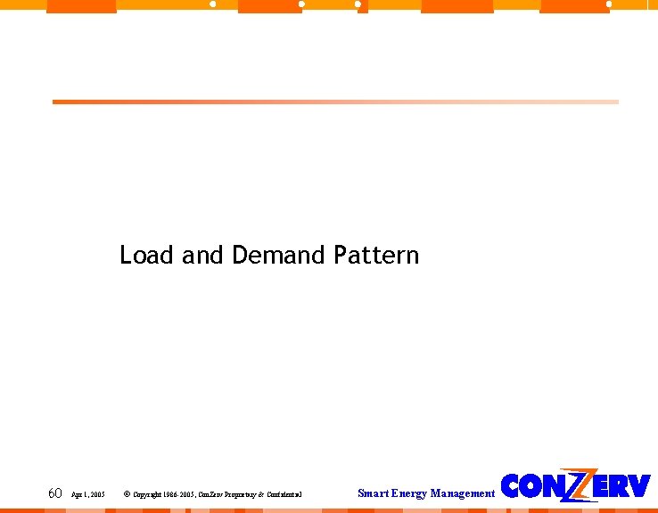 Load and Demand Pattern 60 Apr 1, 2005 © Copyright 1986 -2005, Con. Zerv Load and Demand Pattern 60 Apr 1, 2005 © Copyright 1986 -2005, Con. Zerv