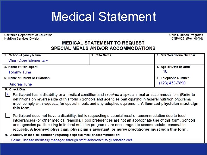 Medical Statement 