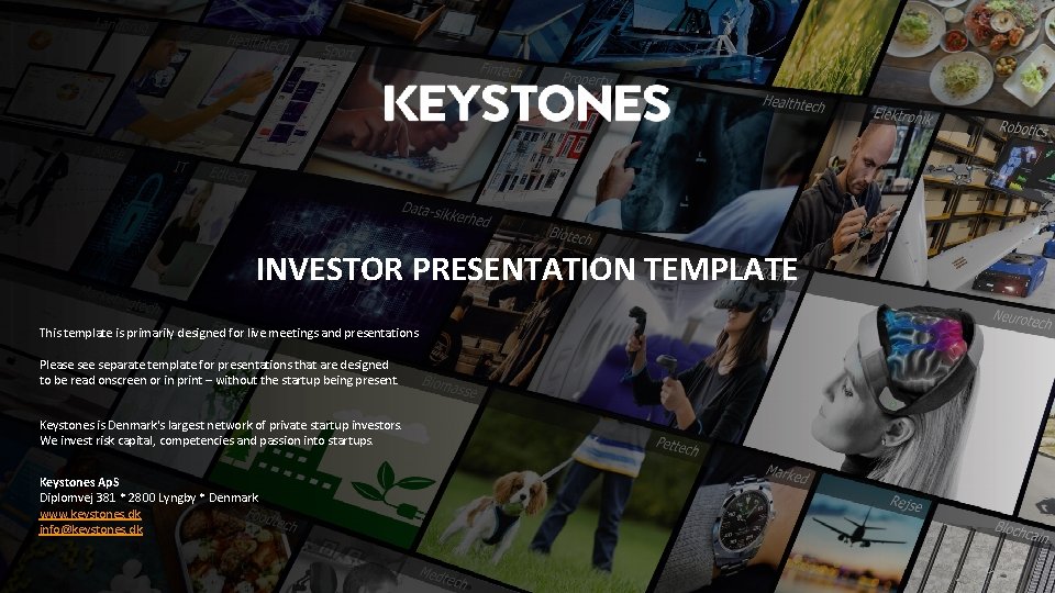 INVESTOR PRESENTATION TEMPLATE This template is primarily designed for live meetings and presentations Please