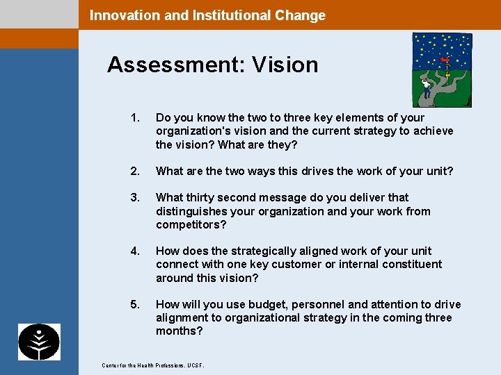 Innovation and Institutional Change Assessment: Vision 1. Do you know the two to three