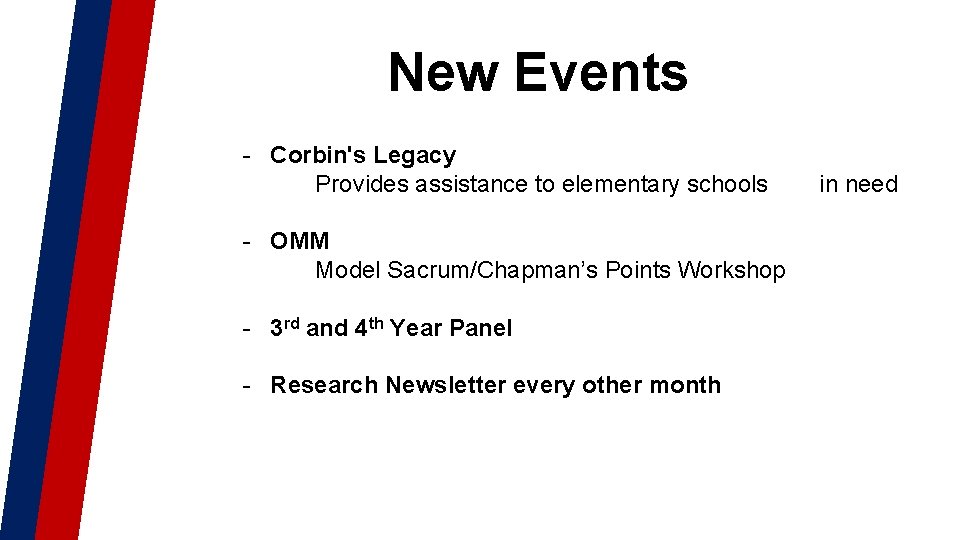 New Events - Corbin's Legacy Provides assistance to elementary schools - OMM Model Sacrum/Chapman’s New Events - Corbin's Legacy Provides assistance to elementary schools - OMM Model Sacrum/Chapman’s