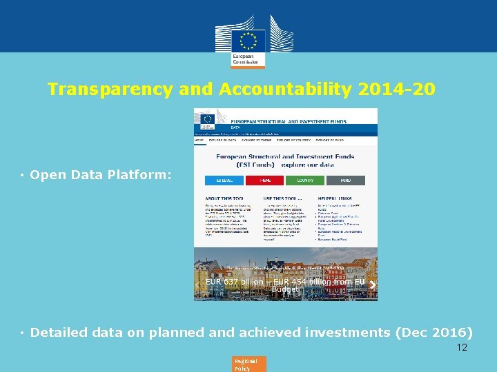 Transparency and Accountability 2014 -20 • Open Data Platform: i • Detailed data on