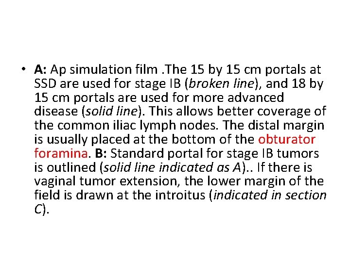  • A: Ap simulation film. The 15 by 15 cm portals at SSD