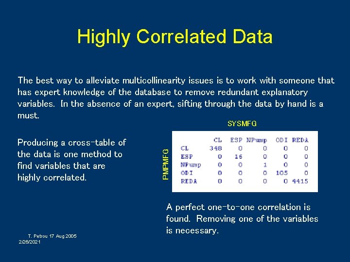 Highly Correlated Data The best way to alleviate multicollinearity issues is to work with