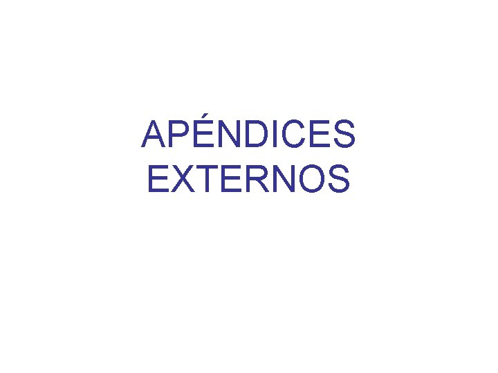 APÉNDICES EXTERNOS APÉNDICES EXTERNOS