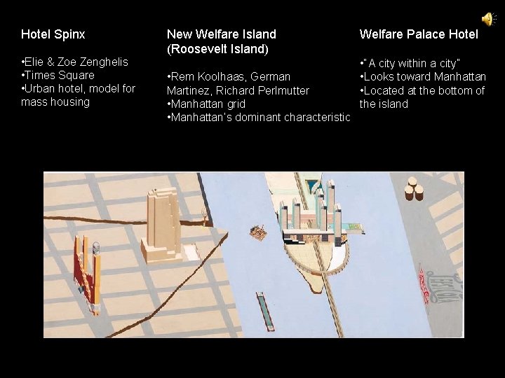 Hotel Spinx • Elie & Zoe Zenghelis • Times Square • Urban hotel, model