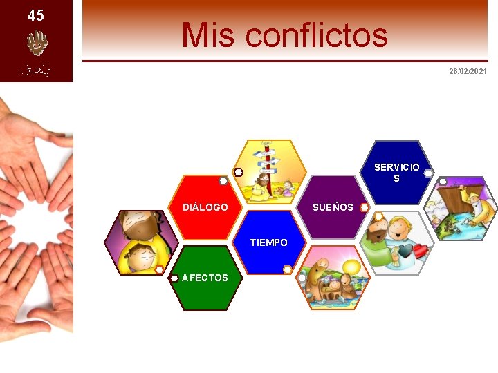 45 Mis conflictos 26/02/2021 SERVICIO S SUEÑOS DIÁLOGO TIEMPO AFECTOS 