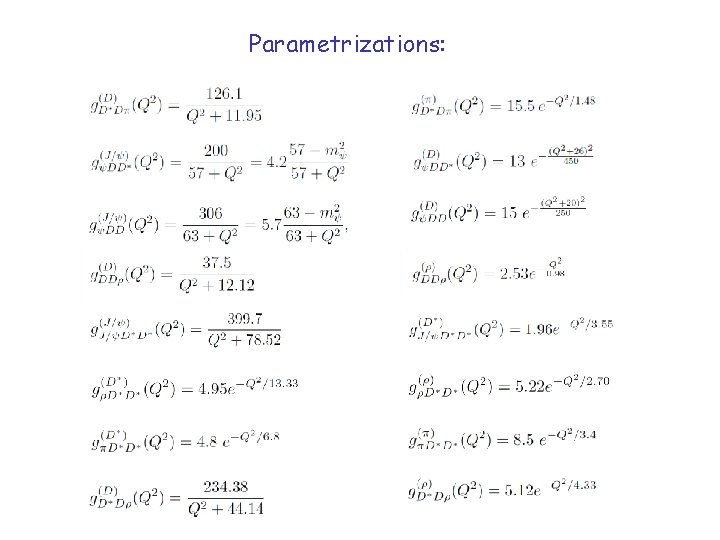 Parametrizations: 