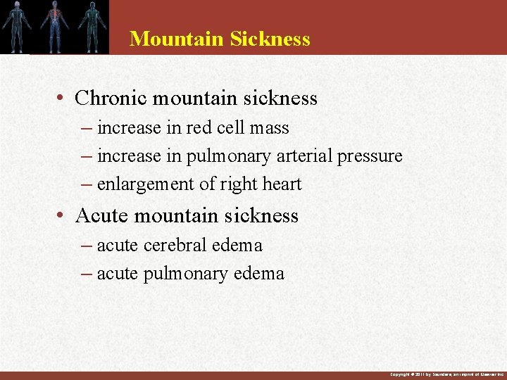 Mountain Sickness • Chronic mountain sickness – increase in red cell mass – increase