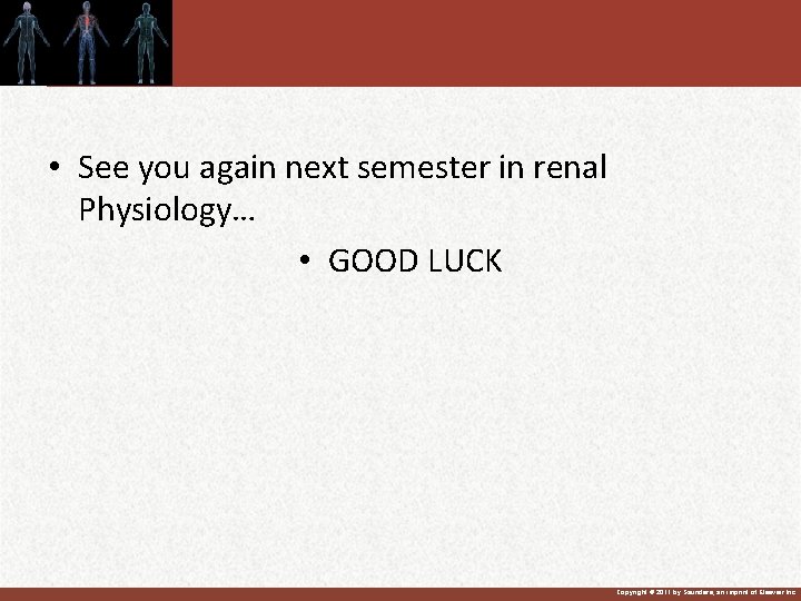  • See you again next semester in renal Physiology… • GOOD LUCK Copyright