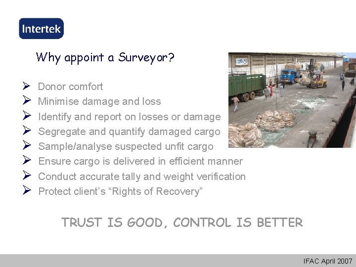Why appoint a Surveyor? Ø Donor comfort Ø Ø Ø Ø Minimise damage and Why appoint a Surveyor? Ø Donor comfort Ø Ø Ø Ø Minimise damage and