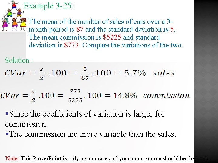 Example 3 -25: The mean of the number of sales of cars over a