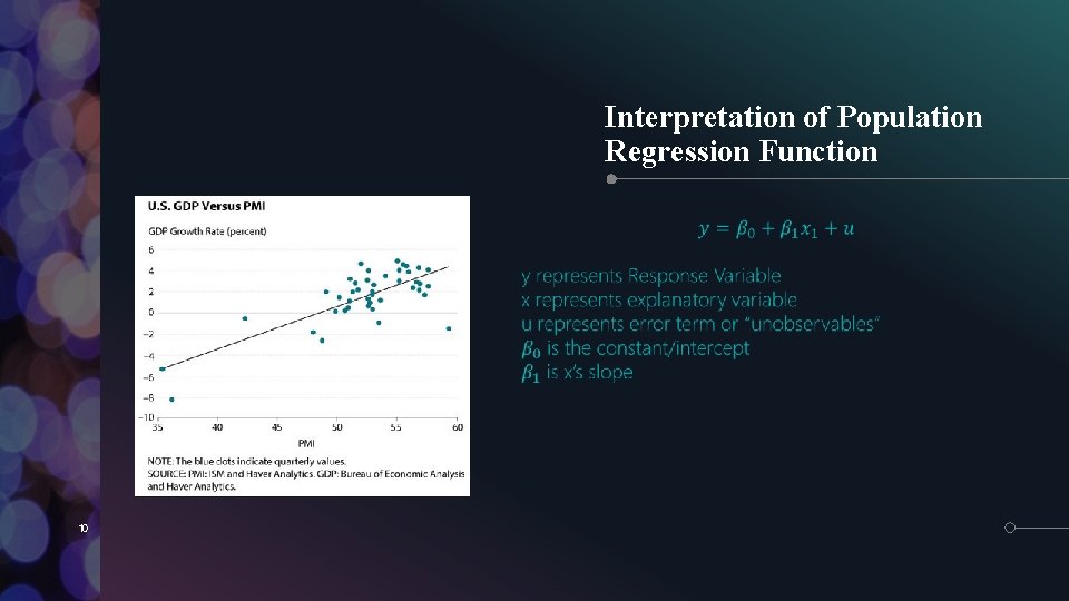 Interpretation of Population Regression Function 10 