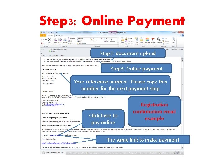 Step 3: Online Payment Step 2: document upload Step 3: Online payment Your reference