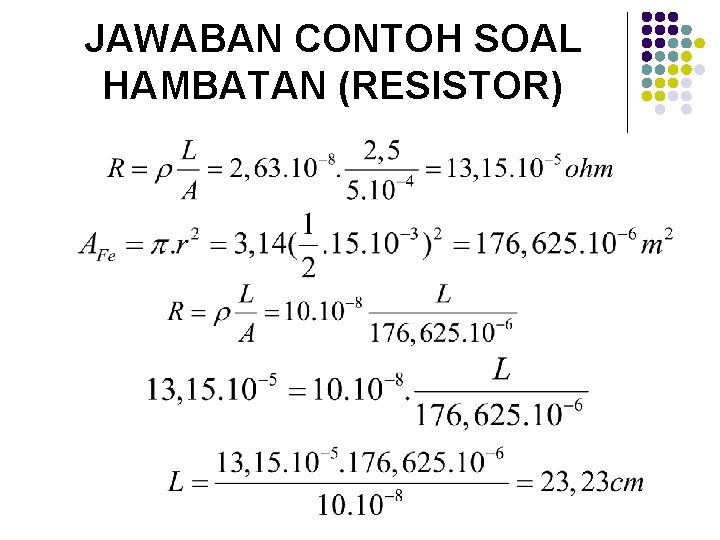 JAWABAN CONTOH SOAL HAMBATAN (RESISTOR) 