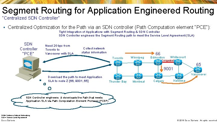 Segment Routing for Application Engineered Routing “Centralized SDN Controller” § Centralized Optimization for the Segment Routing for Application Engineered Routing “Centralized SDN Controller” § Centralized Optimization for the