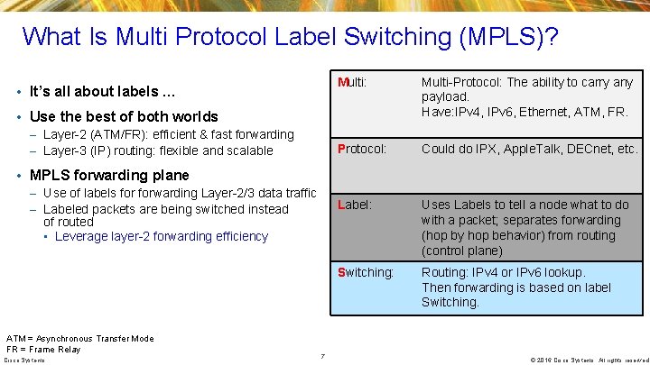 What Is Multi Protocol Label Switching (MPLS)? • It’s all about labels … Multi: What Is Multi Protocol Label Switching (MPLS)? • It’s all about labels … Multi: