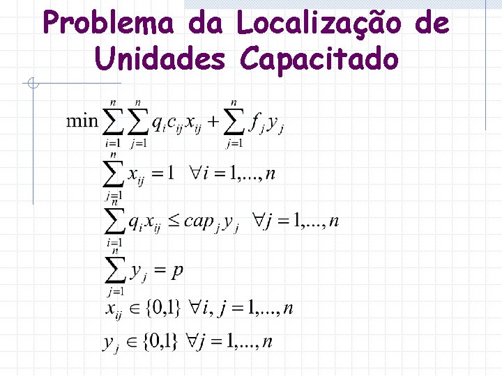 Problema da Localização de Unidades Capacitado 