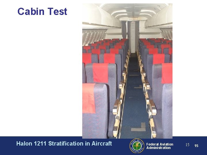 Cabin Test Halon 1211 Stratification in Aircraft Federal Aviation Administration 15 15 