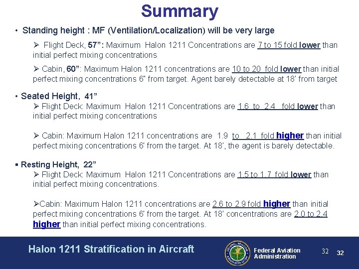 Summary • Standing height : MF (Ventilation/Localization) will be very large Ø Flight Deck,