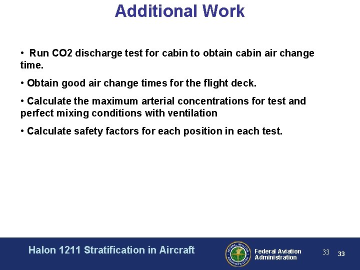 Additional Work • Run CO 2 discharge test for cabin to obtain cabin air